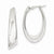 14k White Gold Tapered Slanted Oval Hoop Earrings