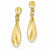 14k Yellow Gold Tear Drop Dangle Post Earrings