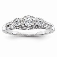 14k White Gold Diamond Engagement Ring