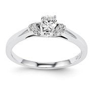 14k White Gold Diamond Engagement Ring