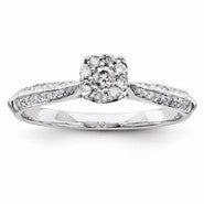 14k White Gold Diamond Engagement Ring