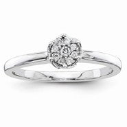 14k White Gold Diamond Engagement Ring