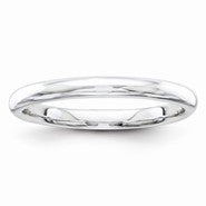 14k White Gold Plain Wedding Band