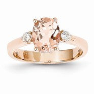 14k Rose Gold Morganite & Diamond Ring