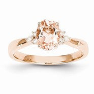 14k Rose Gold Morganite & Diamond Ring