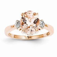 14k Rose Gold Diamond and Morganite Ring