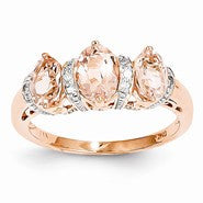 14k Rose Gold Diamond and Morganite Ring