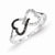 14k White Gold w/Black and White Diamond Infinity Heart Ring