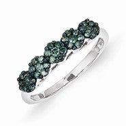 14k White Gold w/Blue Diamond Ring
