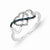 14k White Gold w/Blue and White Diamond Triple Heart Ring