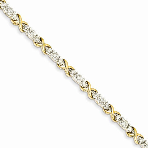 14K Yellow Gold Diamond X Bracelet