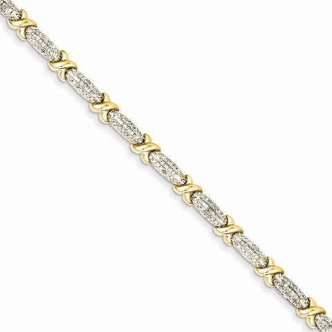 14K Yellow Gold Diamond X Bracelet