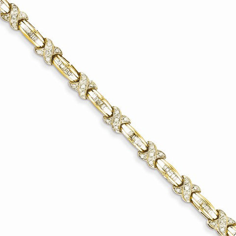 14K Yellow Gold Diamond X Bracelet