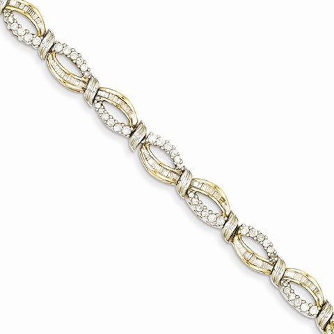 14K White and Yellow Gold Diamond Bracelet