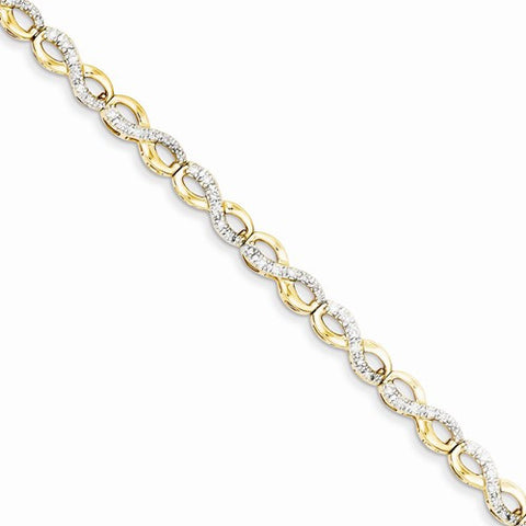 14K Yellow Gold Diamond Figure Bracelet