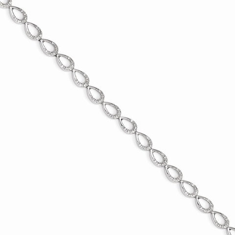 14K White Gold Diamond Bracelet