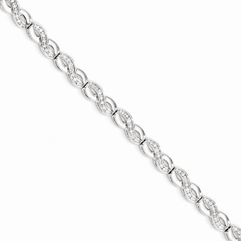 14K White Gold Diamond Bracelet