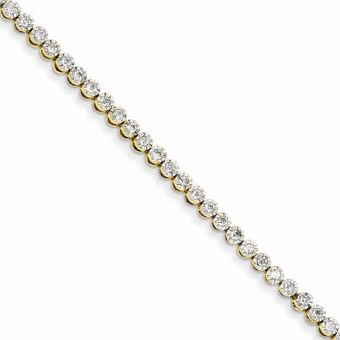 14K Yellow Gold Diamond Tennis Bracelet