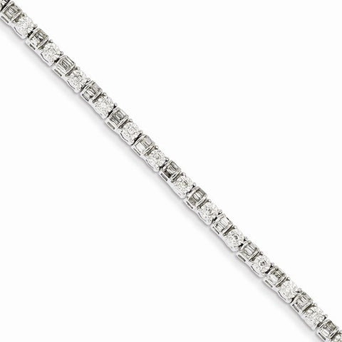 14K White Gold Diamond Bracelet