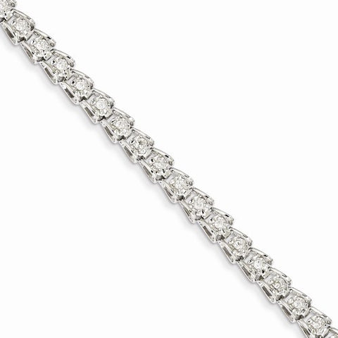 14K White Gold Diamond Fancy Bracelet