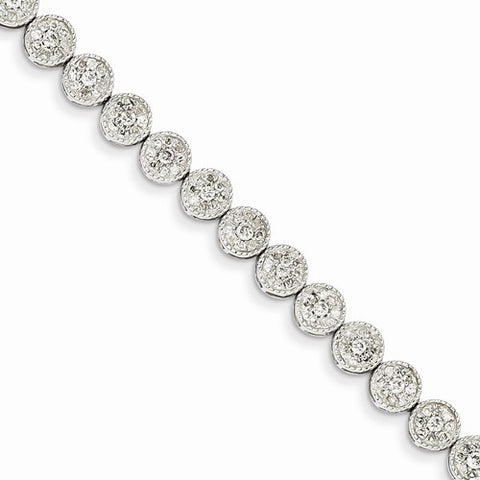 14K White Gold Diamond Bracelet