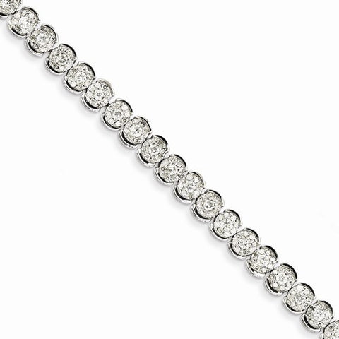 14K White Gold Diamond Bracelet