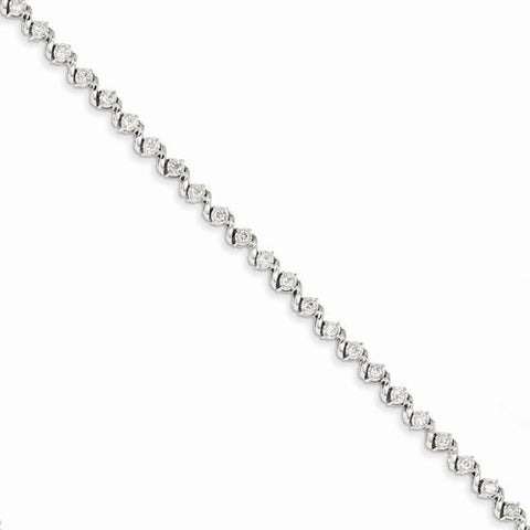 14K White Gold Diamond Bracelet