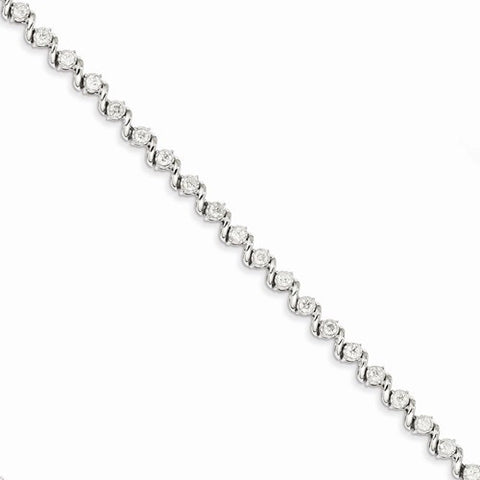 14K White Gold Diamond Bracelet