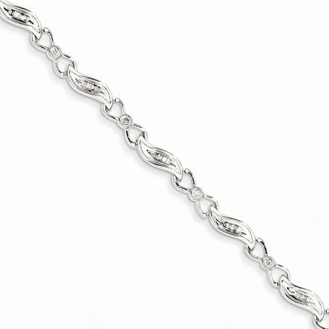 14K White Gold Diamond Fancy Bracelet