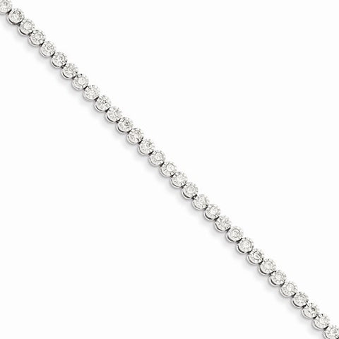 14K White Gold Diamond Tennis Bracelet