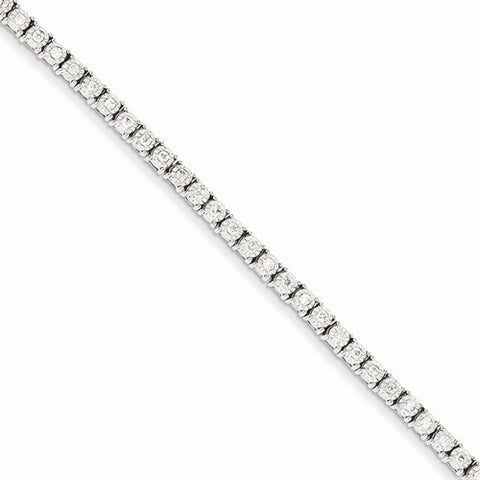 14K White Gold Illusion Setting Diamond Bracelet