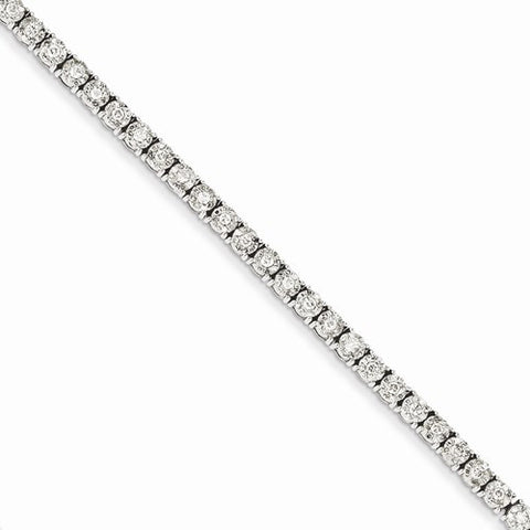 14K White Gold Illusion Setting Diamond Bracelet