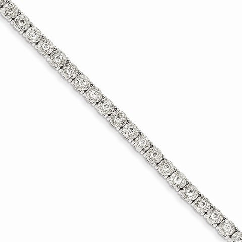 14K White Gold Illusion Setting Diamond Bracelet