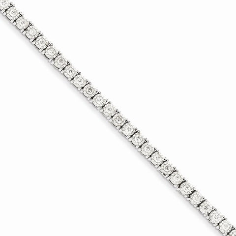 14K White Gold Cluster Setting Diamond Bracelet