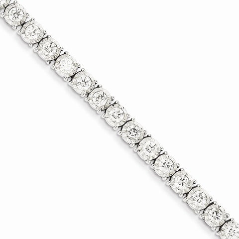 14K White Gold Cluster Setting Diamond Bracelet