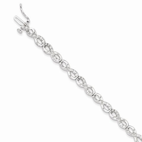 14K White Gold Diamond Figure Bracelet