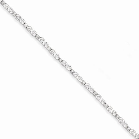 14K White Gold Diamond Figure Bracelet