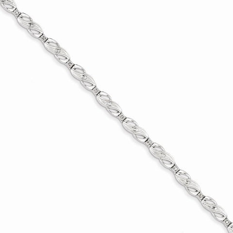 14K White Gold Diamond Fancy Bracelet