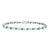 14K White Gold with Emerald Gemstone Bracelet