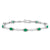 14K White Gold Diamond and Emerald Gemstone Bracelet