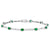 14K White Gold Diamond and Emerald Gemstone Bracelet