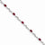 14K White Gold Diamond and African Ruby Gemstone Bracelet