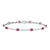 14K White Gold Diamond and African Ruby Gemstone Bracelet