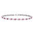 14K White Gold with African Ruby Gemstone Bracelet