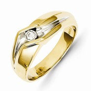 14k Yellow Gold Diamond Mens Ring