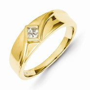 14k Yellow Gold Diamond Mens Ring