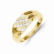 14k Yellow Gold Diamond Mens Ring