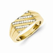 14k Yellow Gold Diamond Mens Ring