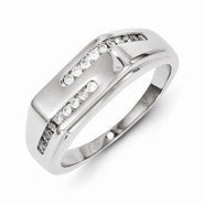 14k White Gold Diamond Men's Ring