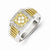 14k Yellow & White Gold Diamond Square Men's Ring